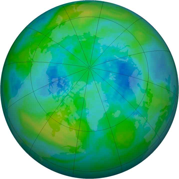 Arctic ozone map for 27 September 1984